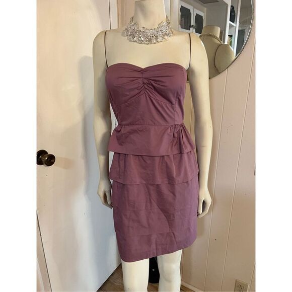 J. Crew Lilac Brynn Strapless 100% Cotton Cocktail Dress size 2 - Picture 3 of 8